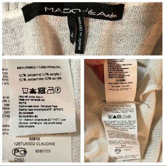 MADO et les autres Swim Cover Up Sweater Dress Asymmetrical Knot Back White 4 - Picture 10 of 11